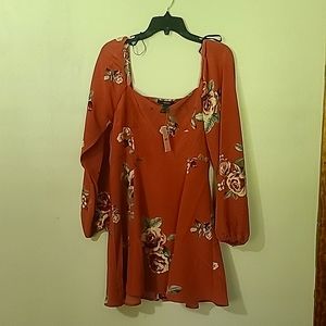 Forever 21 Woven Dress, Size Large, Color Mauve/Multi